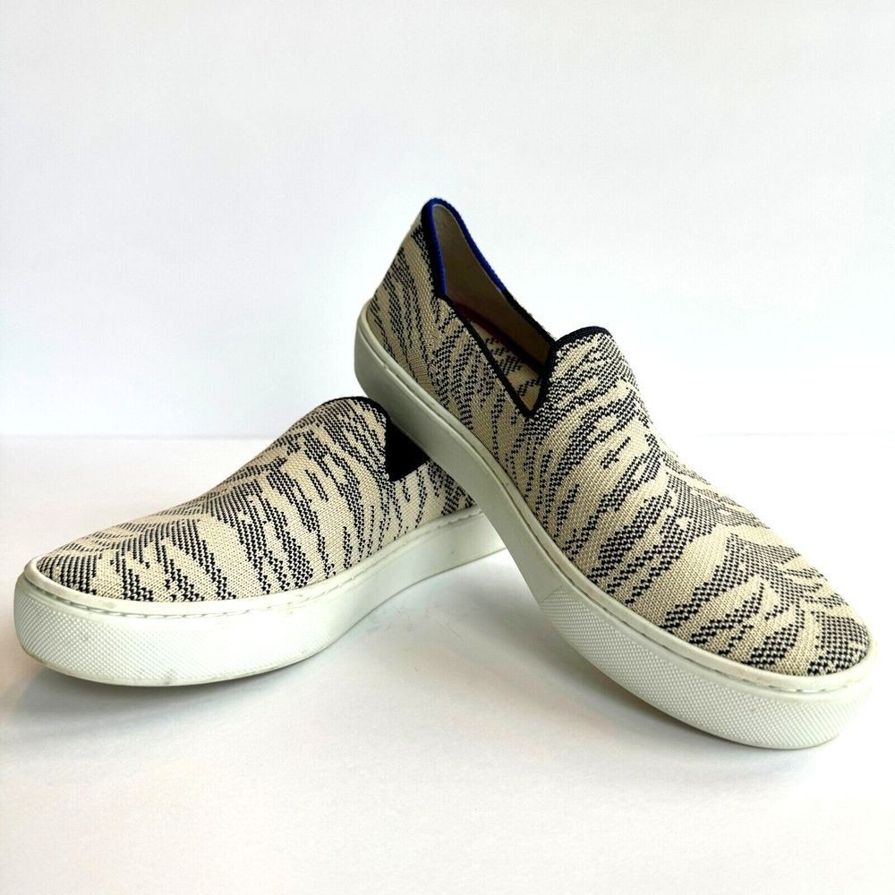 Rothy's The Sneaker Slip On Womens 6 Sand Tiger Animal Print Shoes‎ Washable - Picture 2 of 7